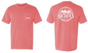 Nichols Logo Tee - Neon Red