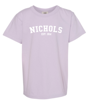 Nichols Collegiate Youth Tee- Orchid